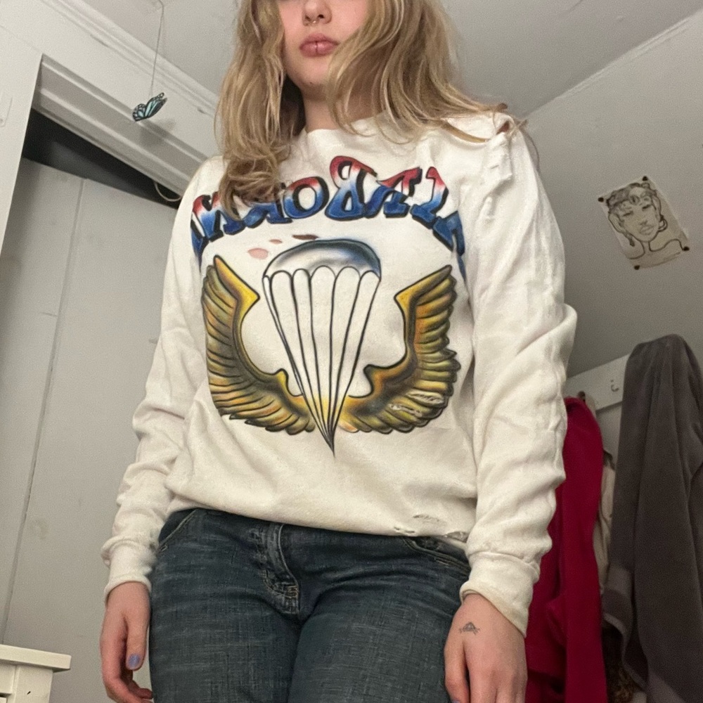 Airborn distressed sweatshirt